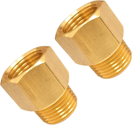 Pack of 2 Brass 1/2 Inch NPT Male to Female Pipe Reducer Adapters for Pipe Extension Fittings