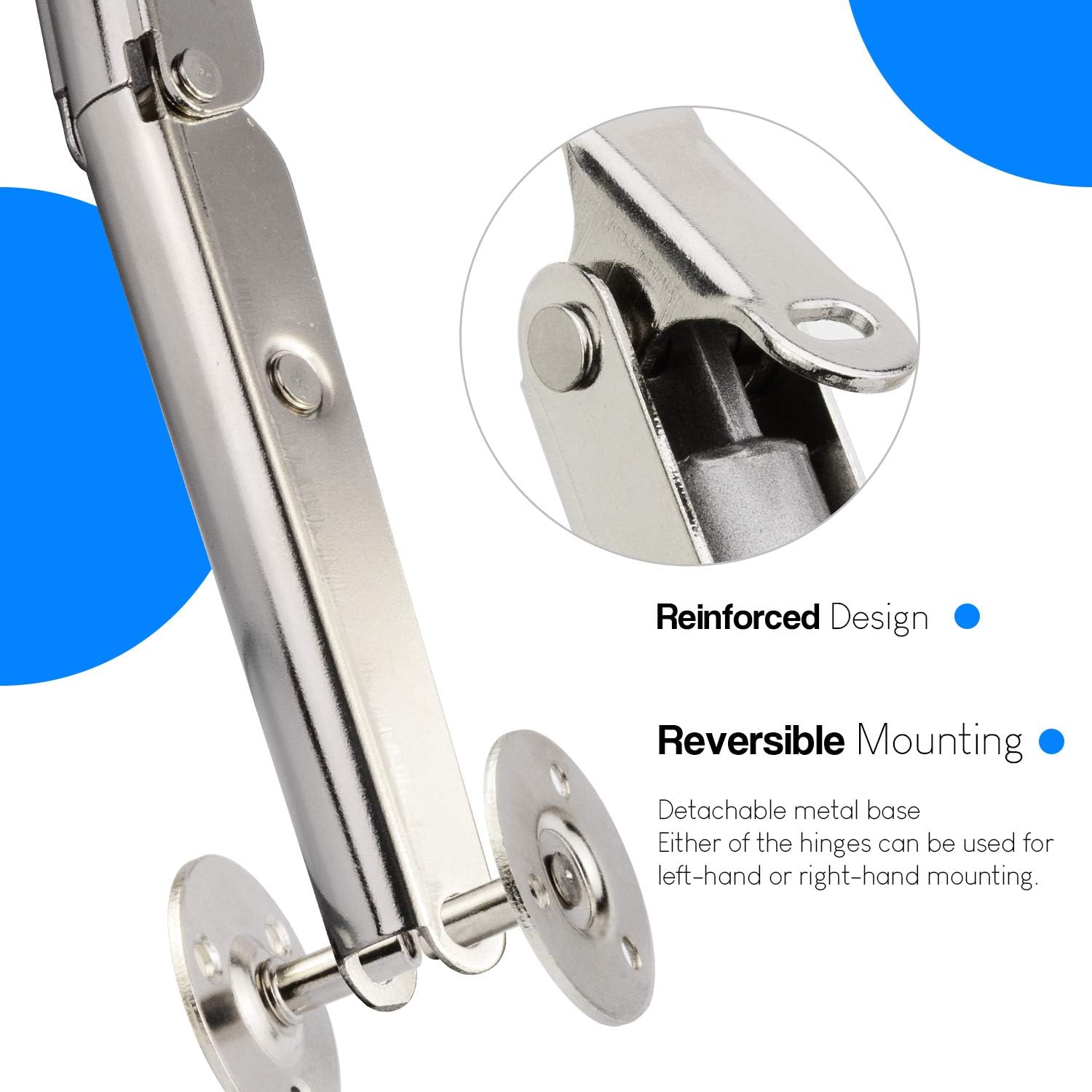 Pack of 2 Douper 200N Gas Struts for Heavy Duty Soft Close Lid Support and Safety Pneumatic Lid Lifters