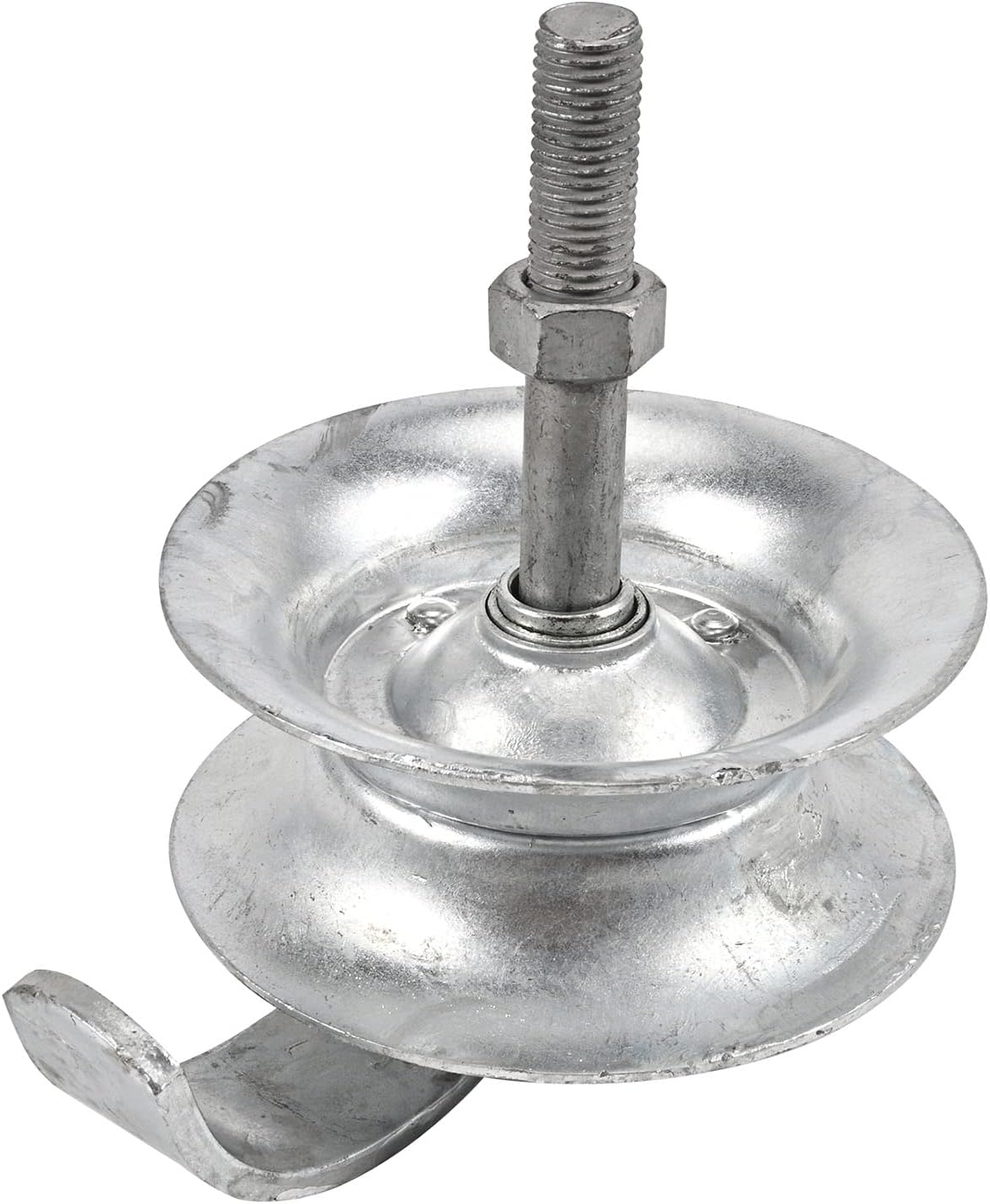 Pack of 2 Galvanized Steel Pipe Track Rollers for 1 5/8" Pipe - 5" Diameter