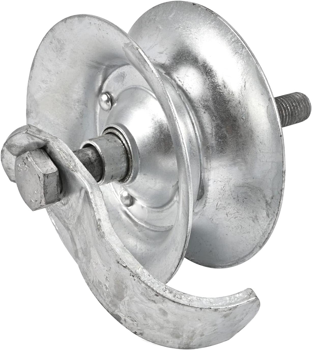 Pack of 2 Galvanized Steel Pipe Track Rollers for 1 5/8" Pipe - 5" Diameter