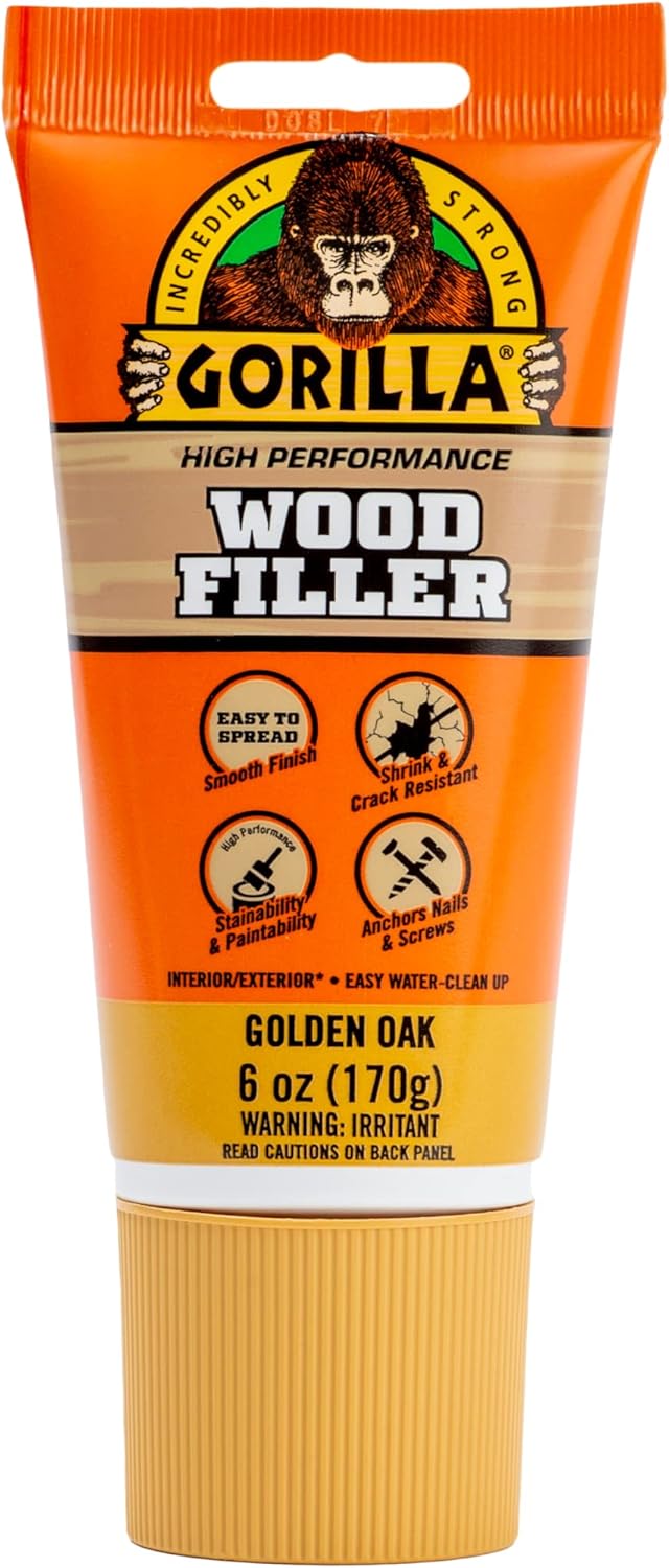 Pack of 2 Gorilla Golden Oak All Purpose Wood Filler Tubes, 6oz