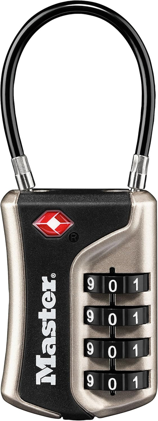 Pack of 2 Master Lock 4697D TSA Approved Luggage Locks with Customizable Combination - Assorted Colors