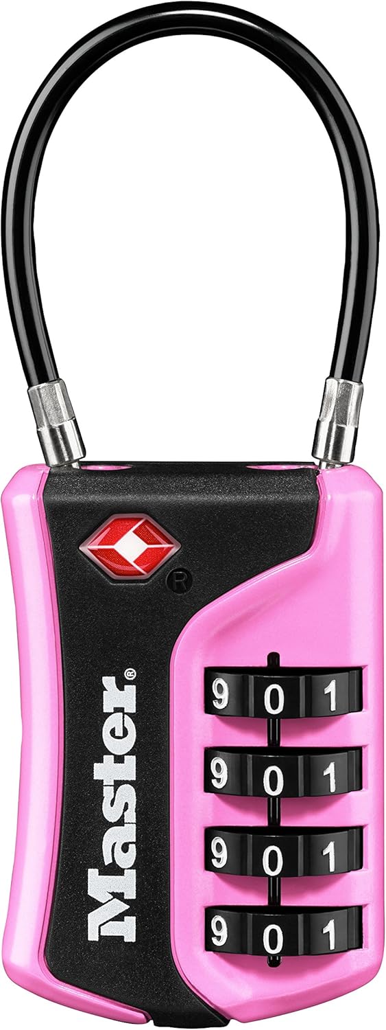 Pack of 2 Master Lock 4697D TSA Approved Luggage Locks with Customizable Combination - Assorted Colors