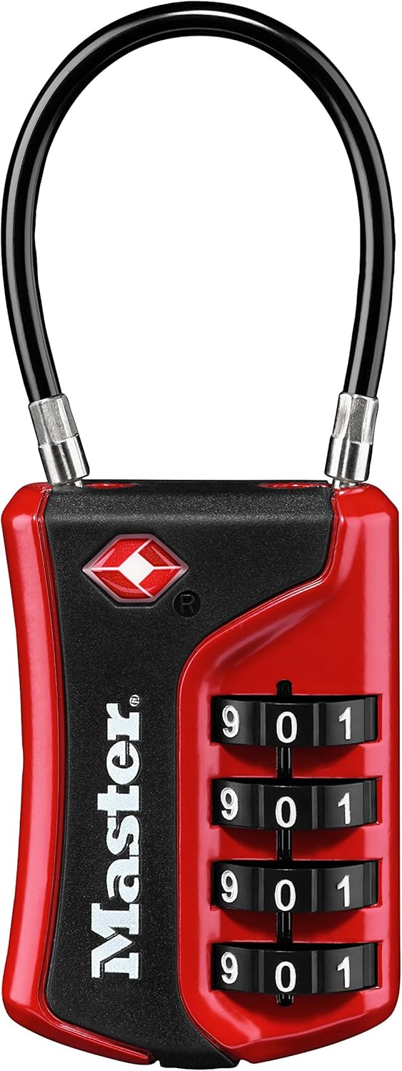 Pack of 2 Master Lock 4697D TSA Approved Luggage Locks with Customizable Combination - Assorted Colors