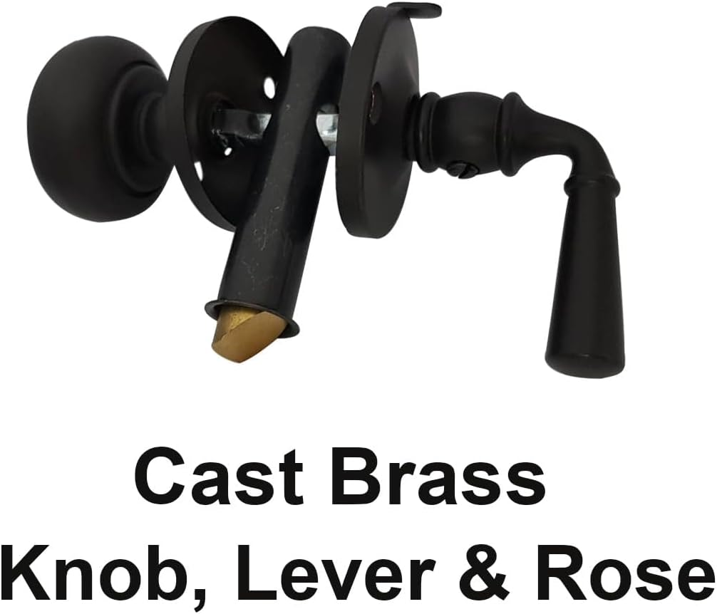 Pack of 2 QCAA Solid Brass Storm Door Latch in Brushed Antique Brass Finish, Produced in Taiwan