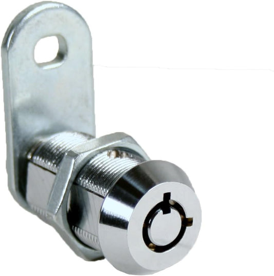 Pack of 2 ShurLok FJM Security 2400AL-KA Tubular Cam Locks with 1-1/8" Cylinder, Chrome Finish, Keyed Alike