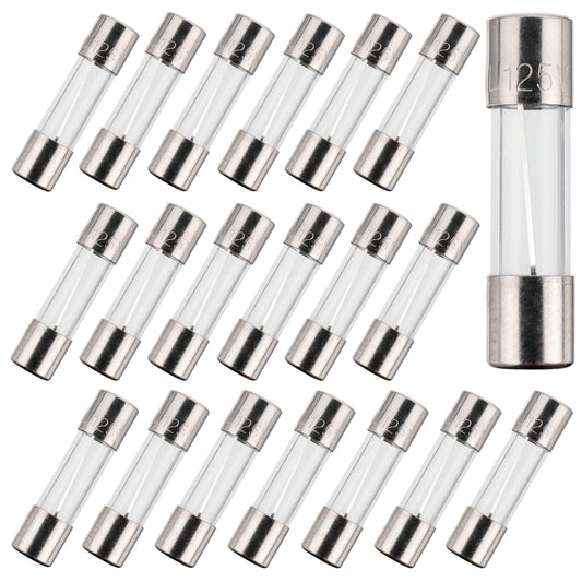 Pack of 20 BOJACK F8AL125V 5x20mm 8A 125V Fast-Blow Glass Fuses - 0.2x0.78 Inch Size
