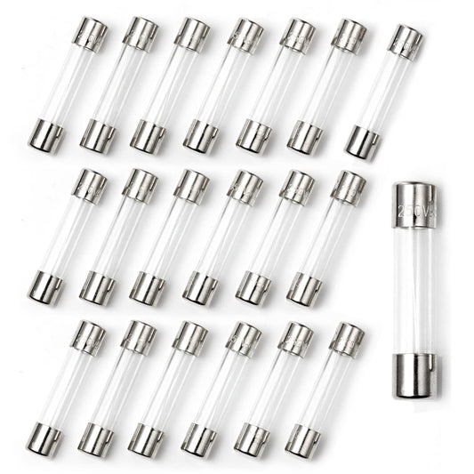 Pack of 20 Chanzon UL Listed 6x30mm 0.5A Glass Fuses - Fast Blow Cartridge Tube Fuse - 125V/250V - f500mal - 6.4mmx30.3mm