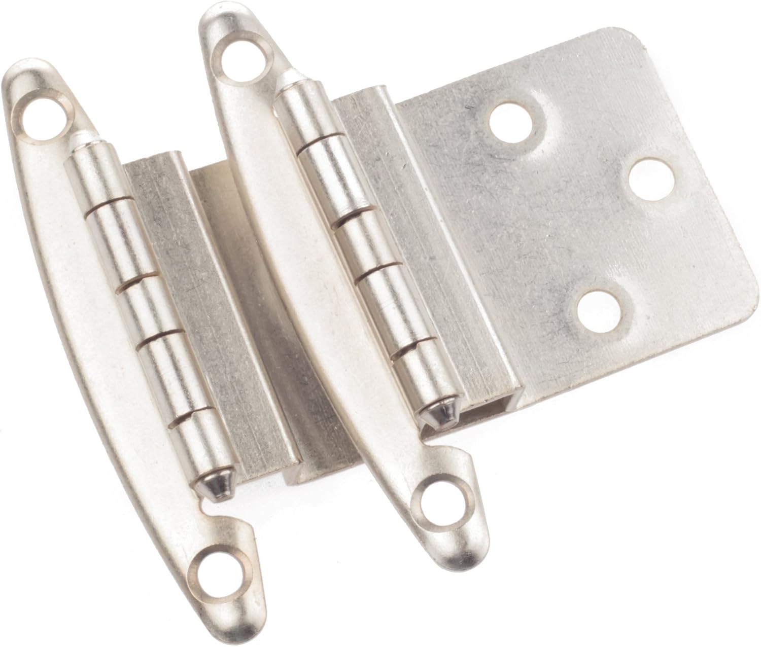 Pack of 25 DecoBasics 3/8 Inset Satin Nickel Cabinet Hinges - Non Self Closing