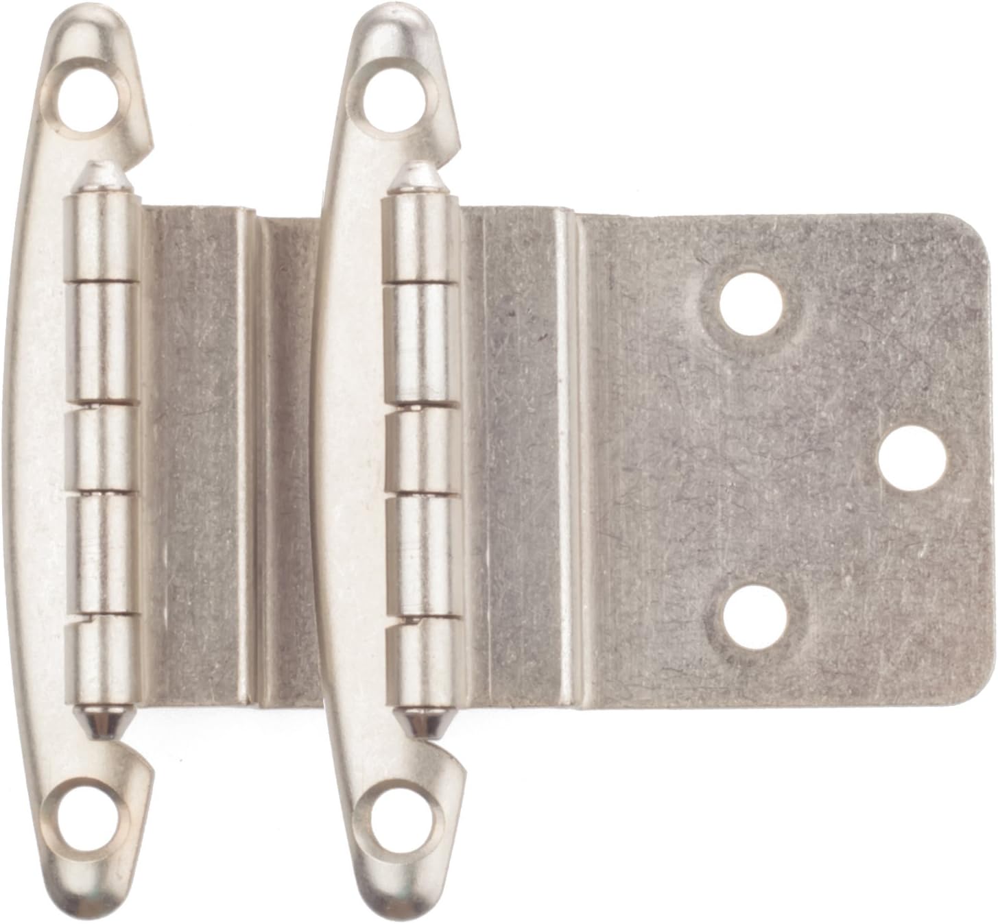 Pack of 25 DecoBasics 3/8 Inset Satin Nickel Cabinet Hinges - Non Self Closing