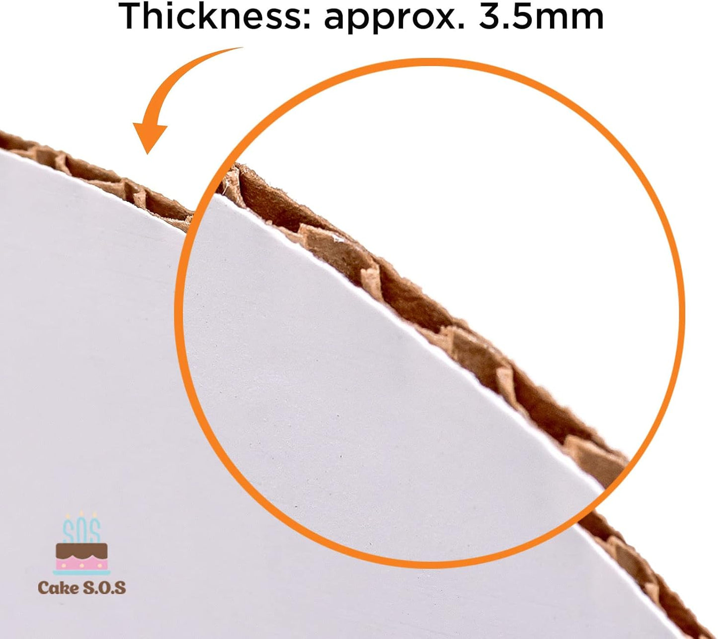 Pack of 25 Disposable 14-Inch White Round Coated Cakeboards with Waxed Greaseproof - Cake S.O.S Circle Base Boards Cardboard