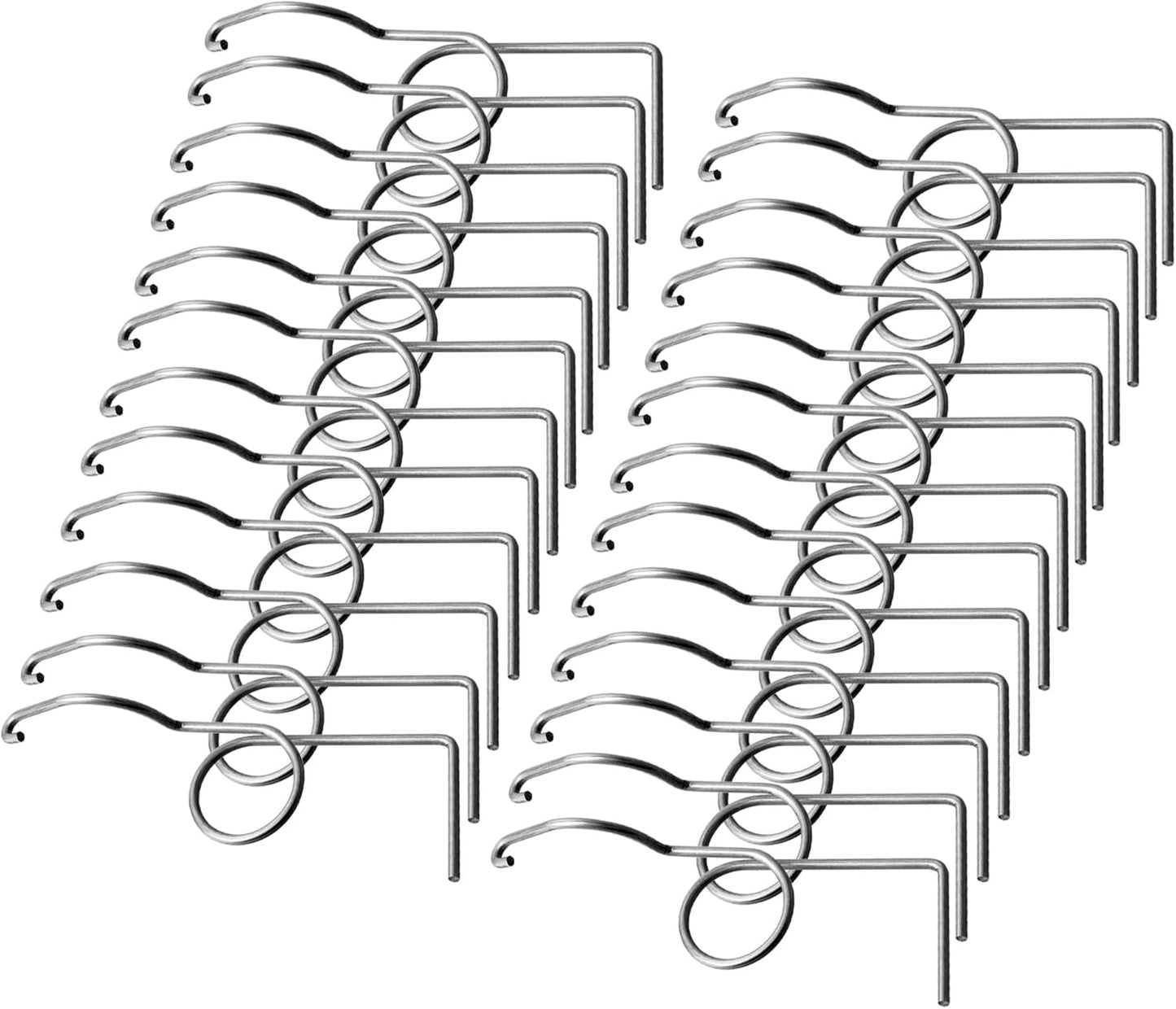 Pack of 25 HNF Stainless Steel Wire Cage Latches for Small Animal Cages - Right Door Hooks for Pet Wire Crates