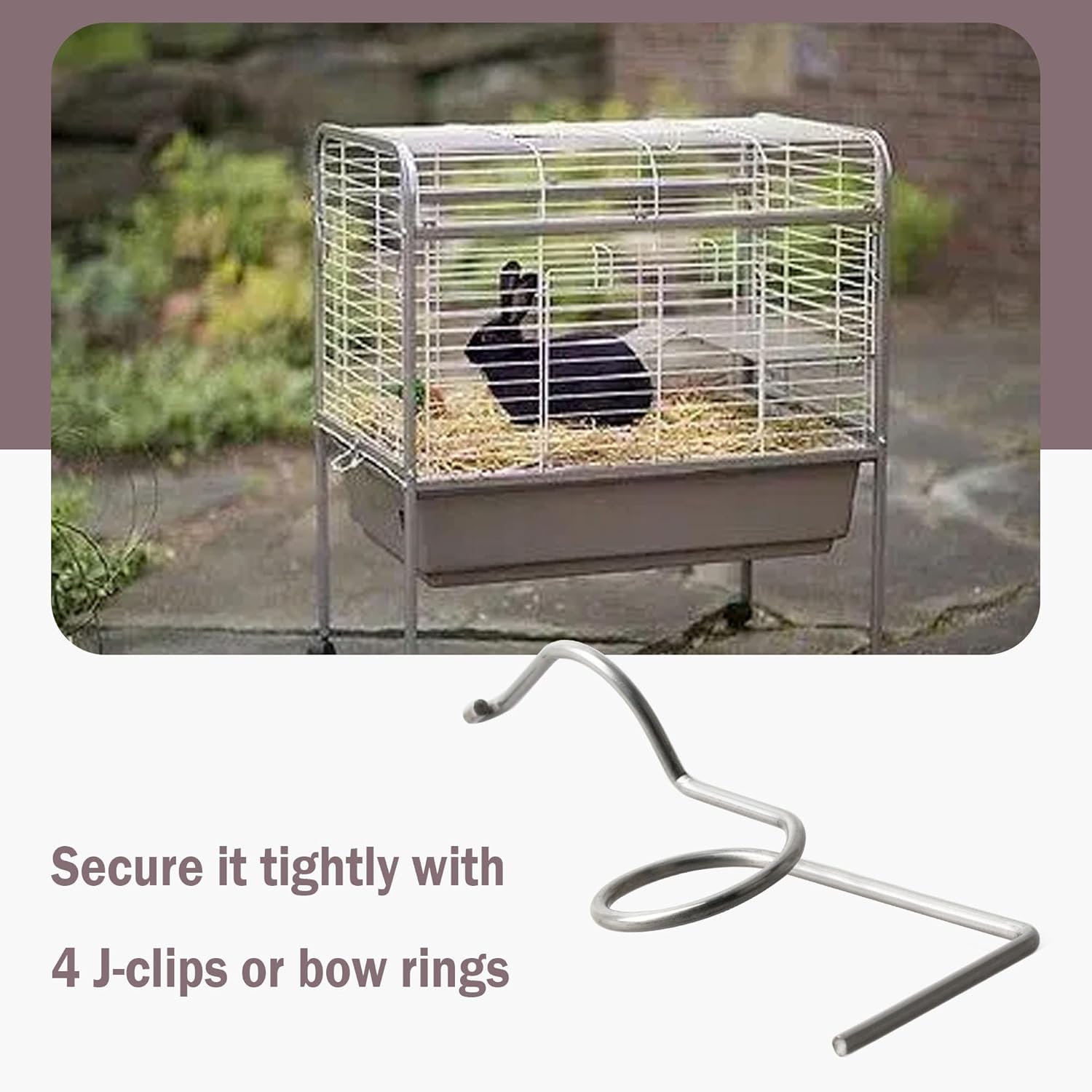 Pack of 25 HNF Stainless Steel Wire Cage Latches for Small Animal Cages - Right Door Hooks for Pet Wire Crates