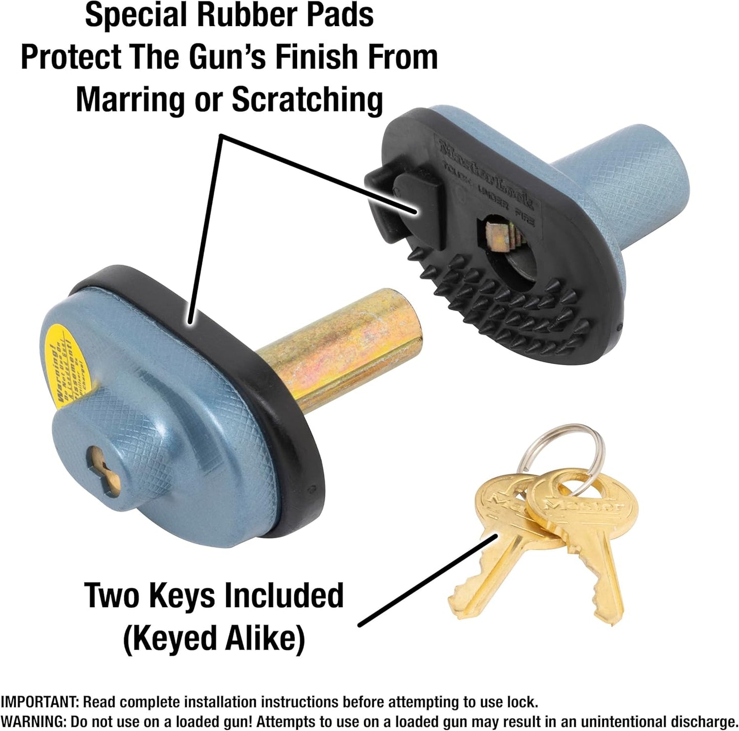 Pack of 3 Keyed-Alike Master Lock 90TRISPT Gun Trigger Locks with Keys