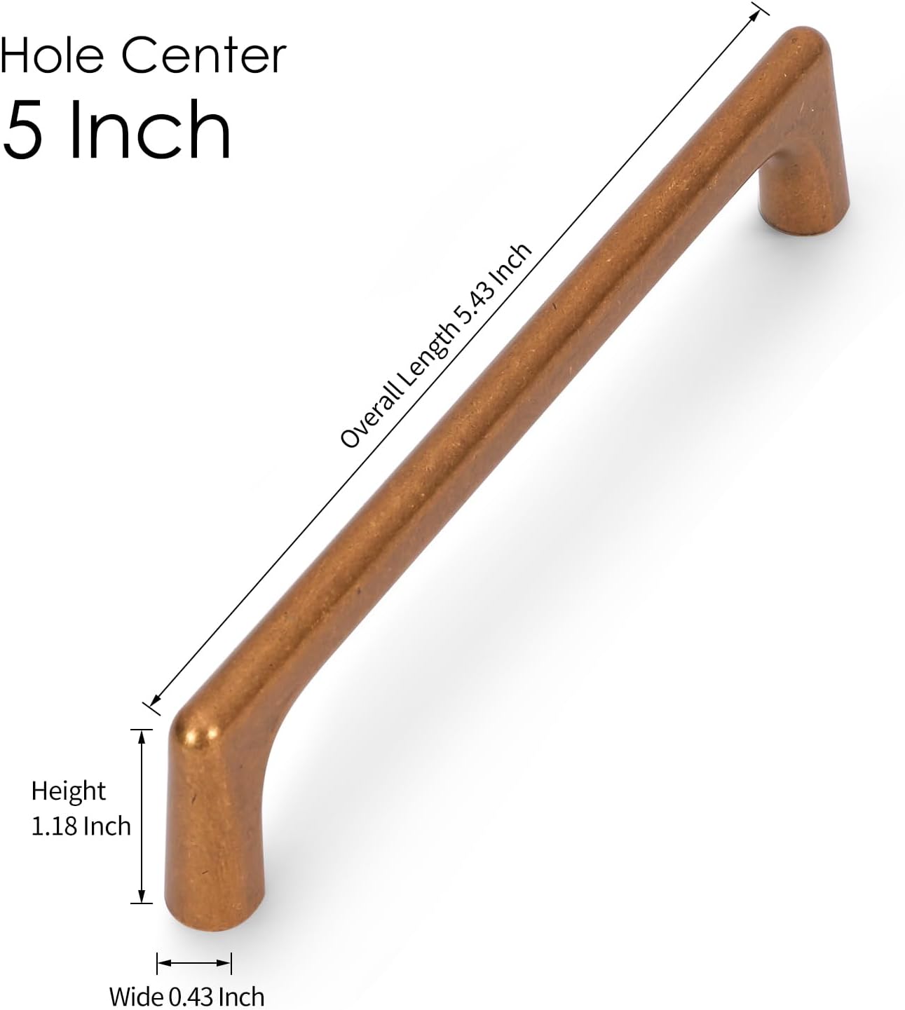 Pack of 3 Lardmon 5 Inch Antique Brass Cabinet Pulls - Heavy Solid Drawer Handles for Kitchen Island, Vanity, Closet, Bathroom Renovation - 128mm Cabinet Hardware