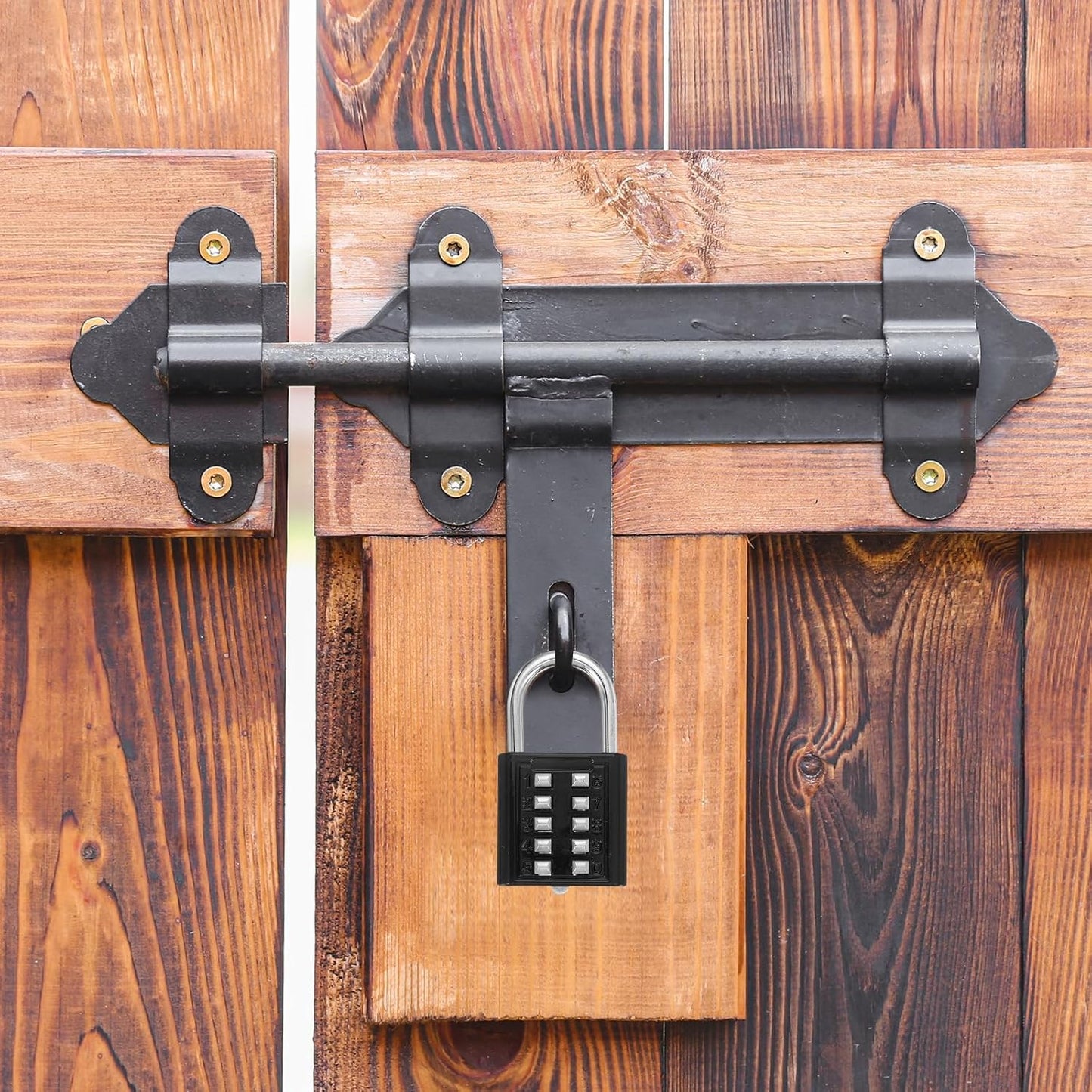 Pack of 3 MECCANIXITY 10-Digit Push Button Combination Padlocks for Locker, Gym, Cabinet - Black