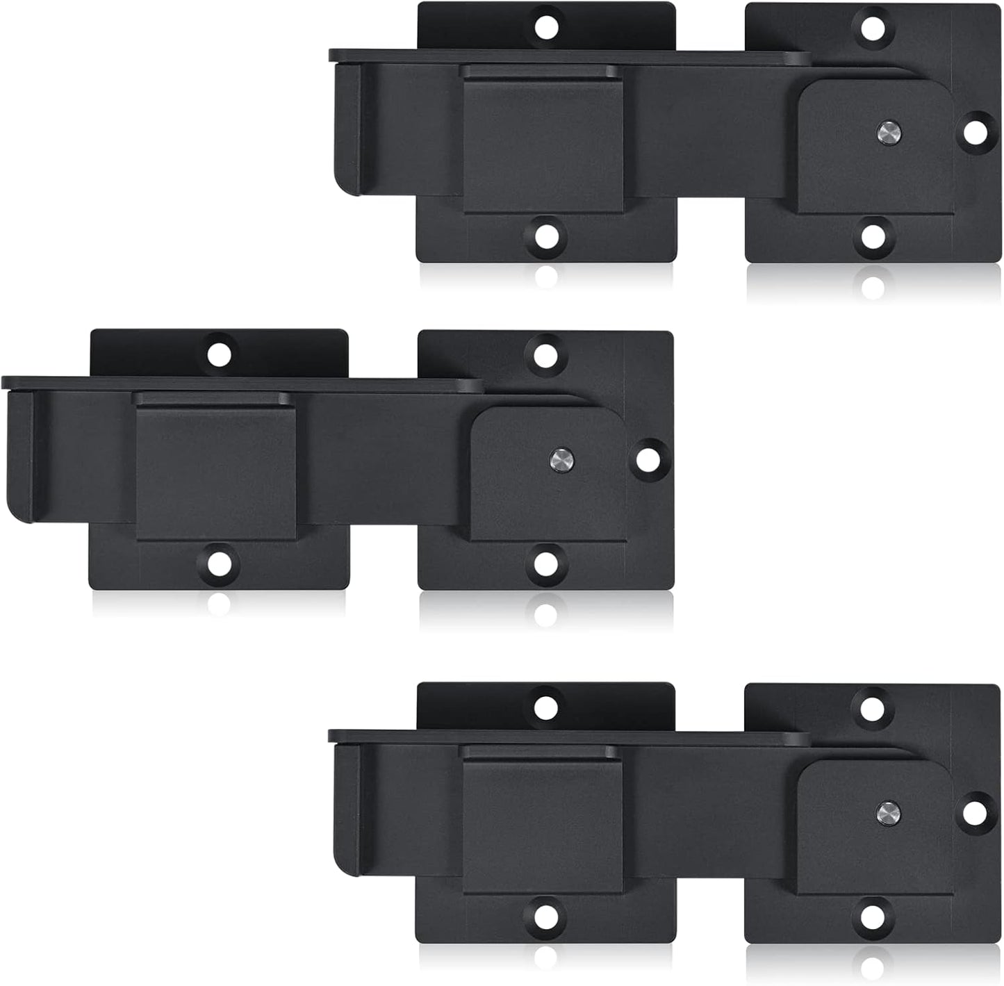 Pack of 3 Steinwhale 7.5" Flip Gate Latch Locks with Padlock Holes - Heavy Duty Aluminum Alloy Door Latches for Outdoor Wooden Fences, Swinging and Sliding Gates, Double Gates, Barns, Sheds, Vinyl Fences
