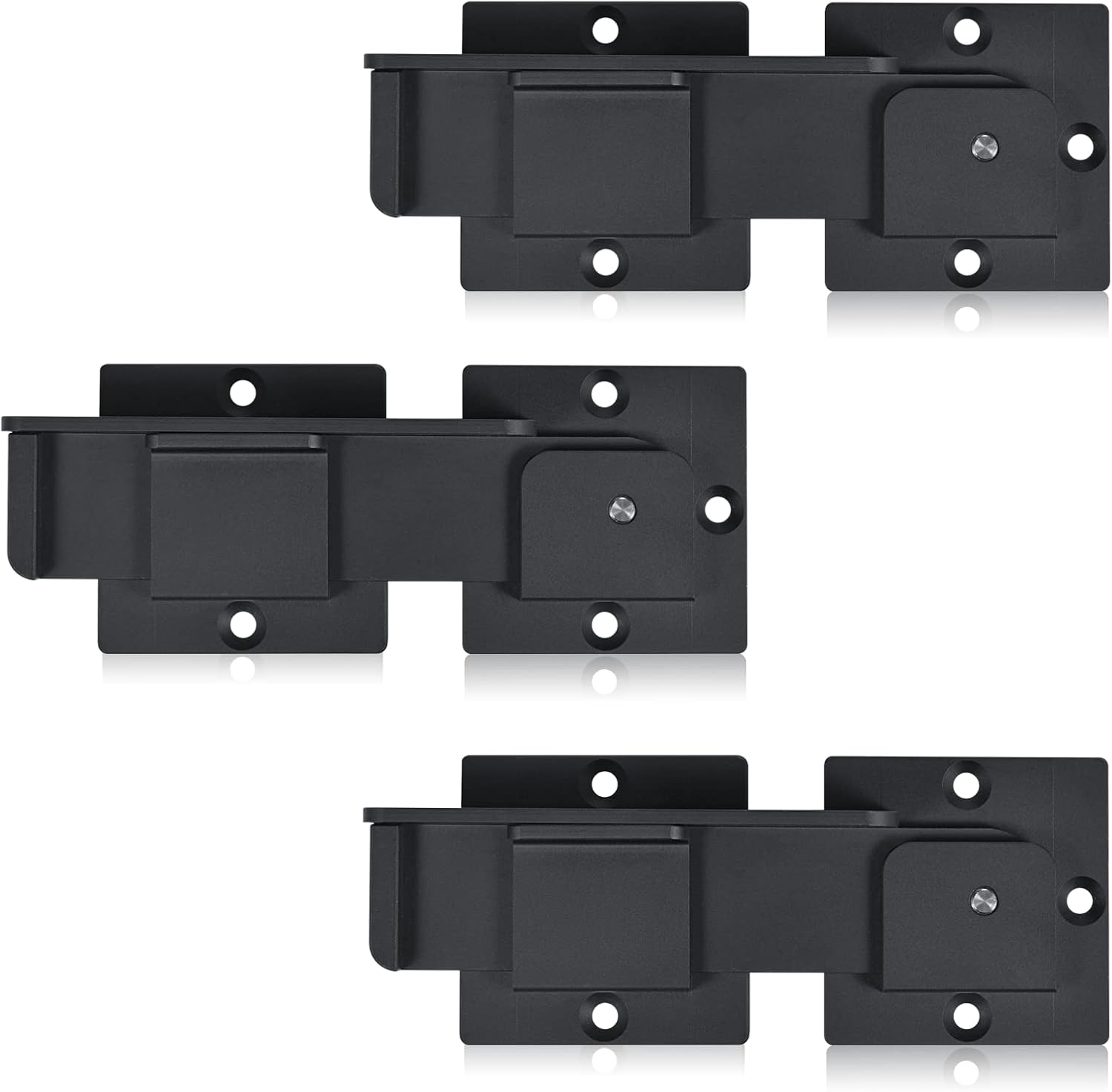 Pack of 3 Steinwhale 7.5" Flip Gate Latch Locks with Padlock Holes - Heavy Duty Aluminum Alloy Door Latches for Outdoor Wooden Fences, Swinging and Sliding Gates, Double Gates, Barns, Sheds, Vinyl Fences