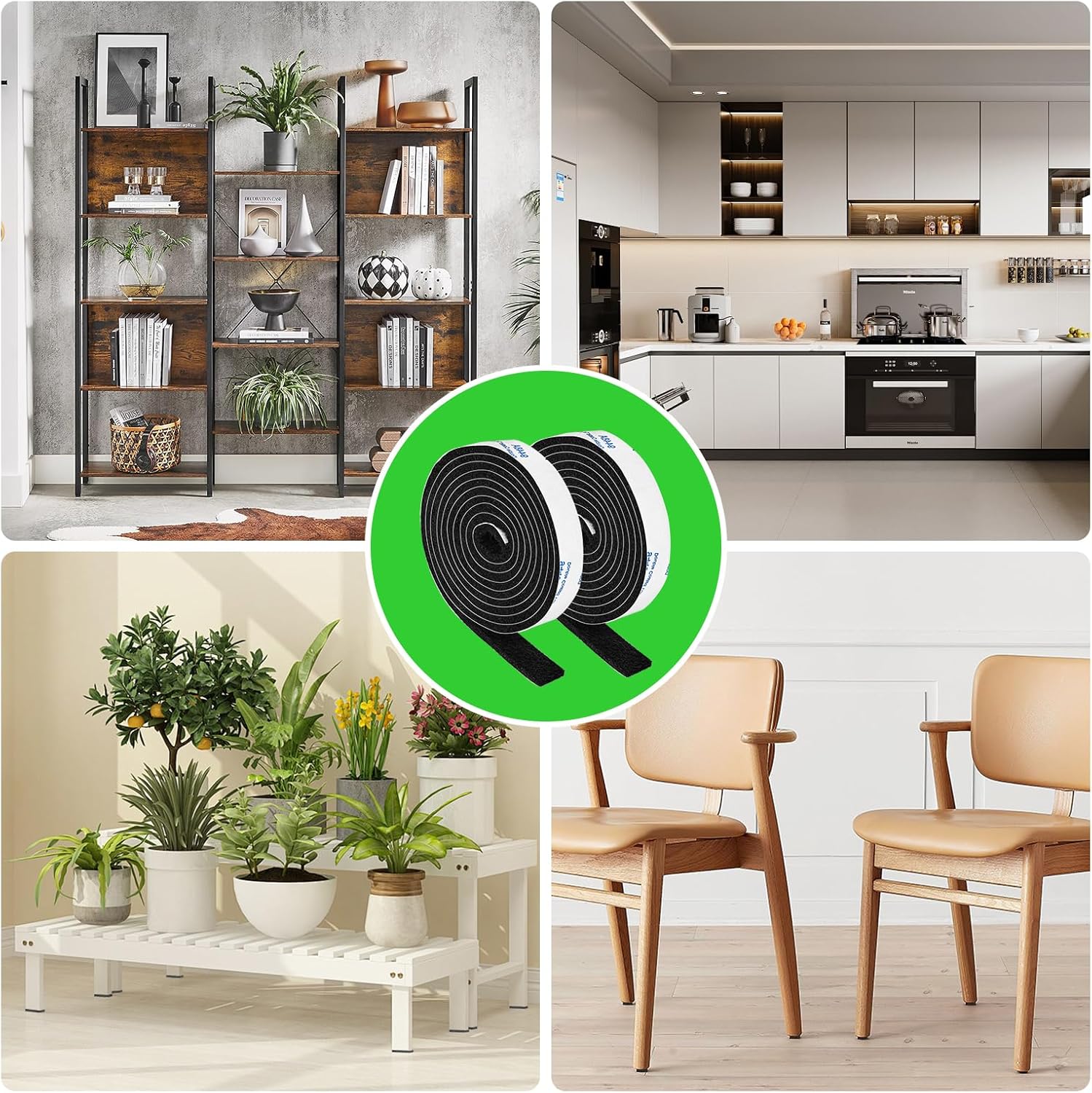 Pack of 4 Adhesive Backed Black Felt Strips - 1/2x60 Inches - Furniture Protection Tape