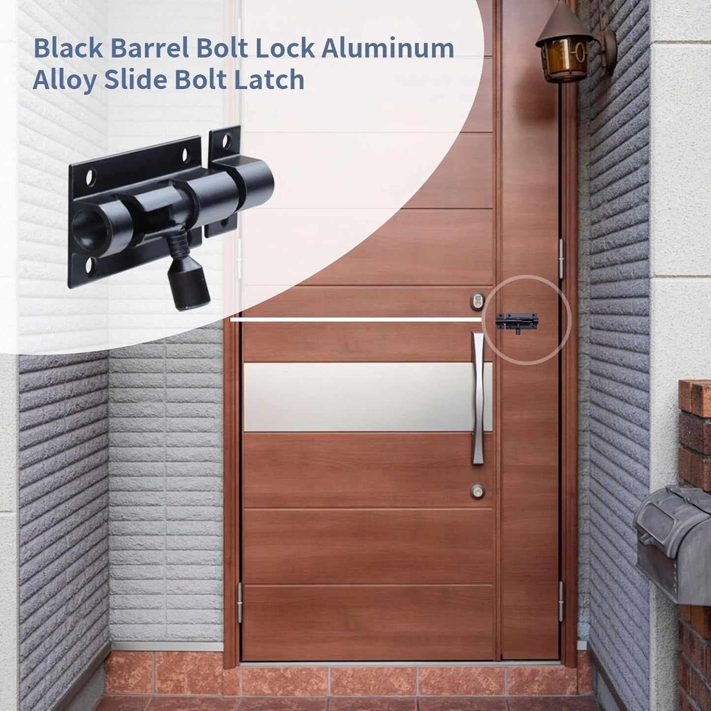 Pack of 4 Black Aluminum Alloy Barrel Bolt Locks - 2 Inch Door Latch Security Sliding Locks with Screws by MIRONEY