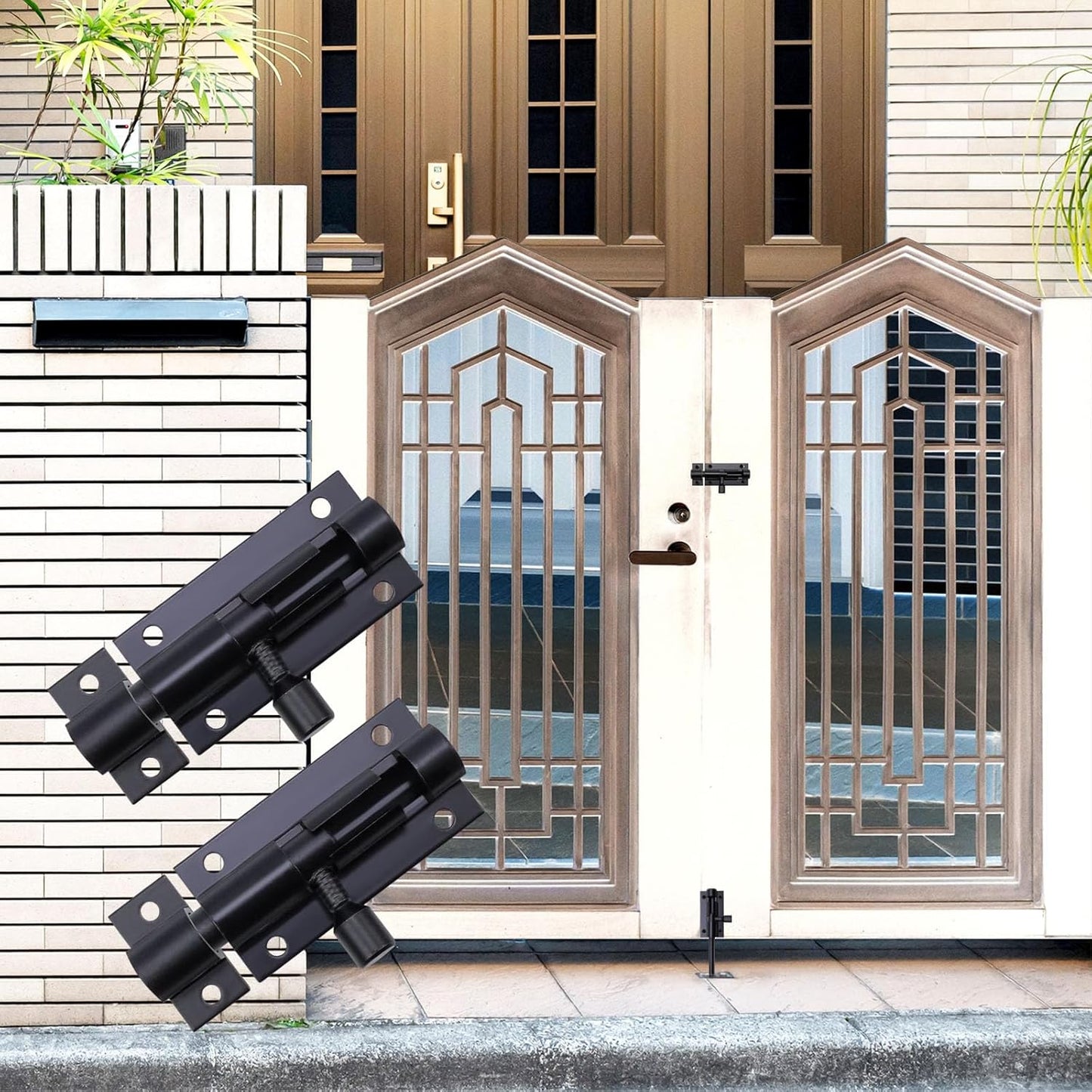 Pack of 4 Black Aluminum Alloy Barrel Bolt Locks - 2 Inch Door Latch Security Sliding Locks with Screws by MIRONEY