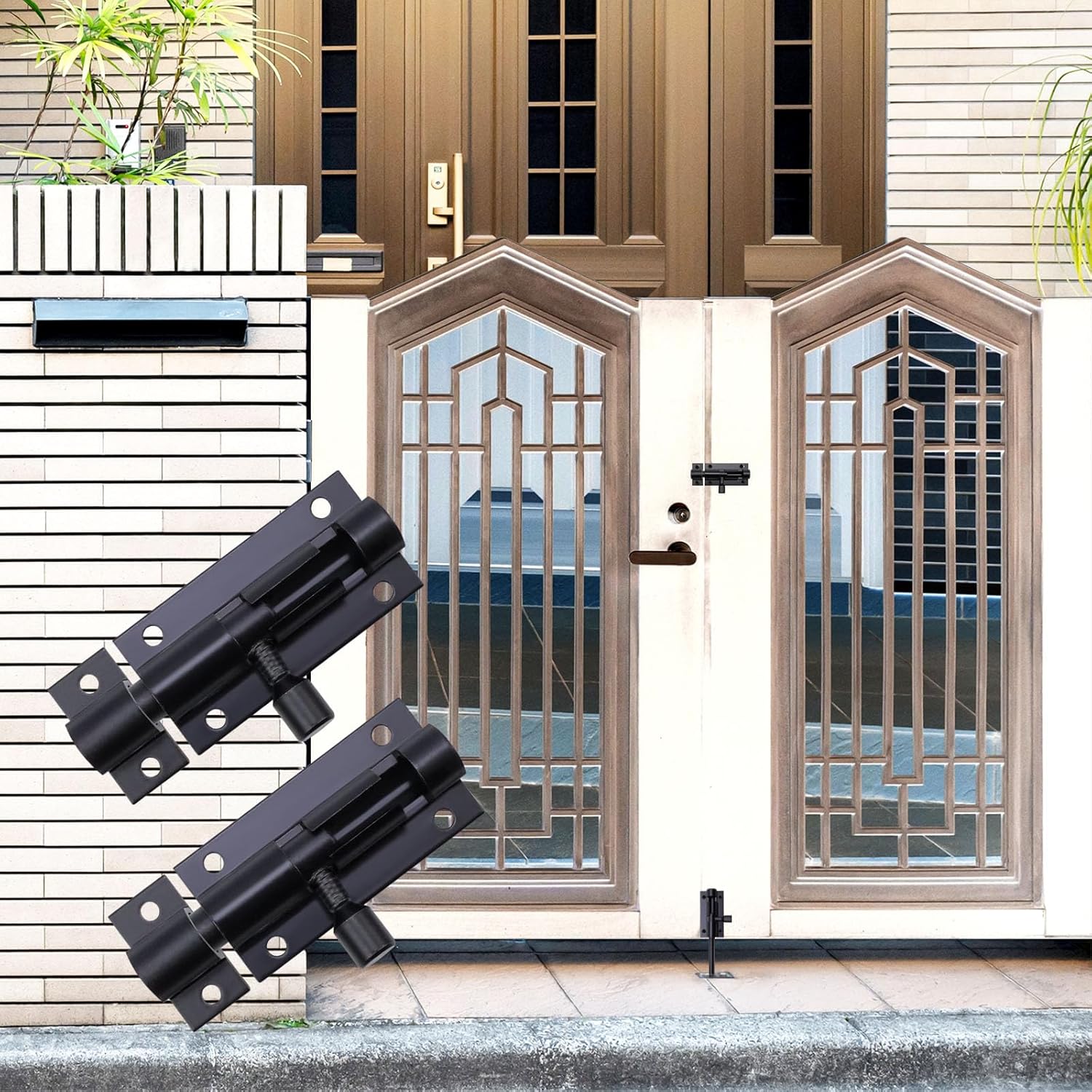 Pack of 4 Black Aluminum Alloy Barrel Bolt Locks - 2 Inch Door Latch Security Sliding Locks with Screws by MIRONEY