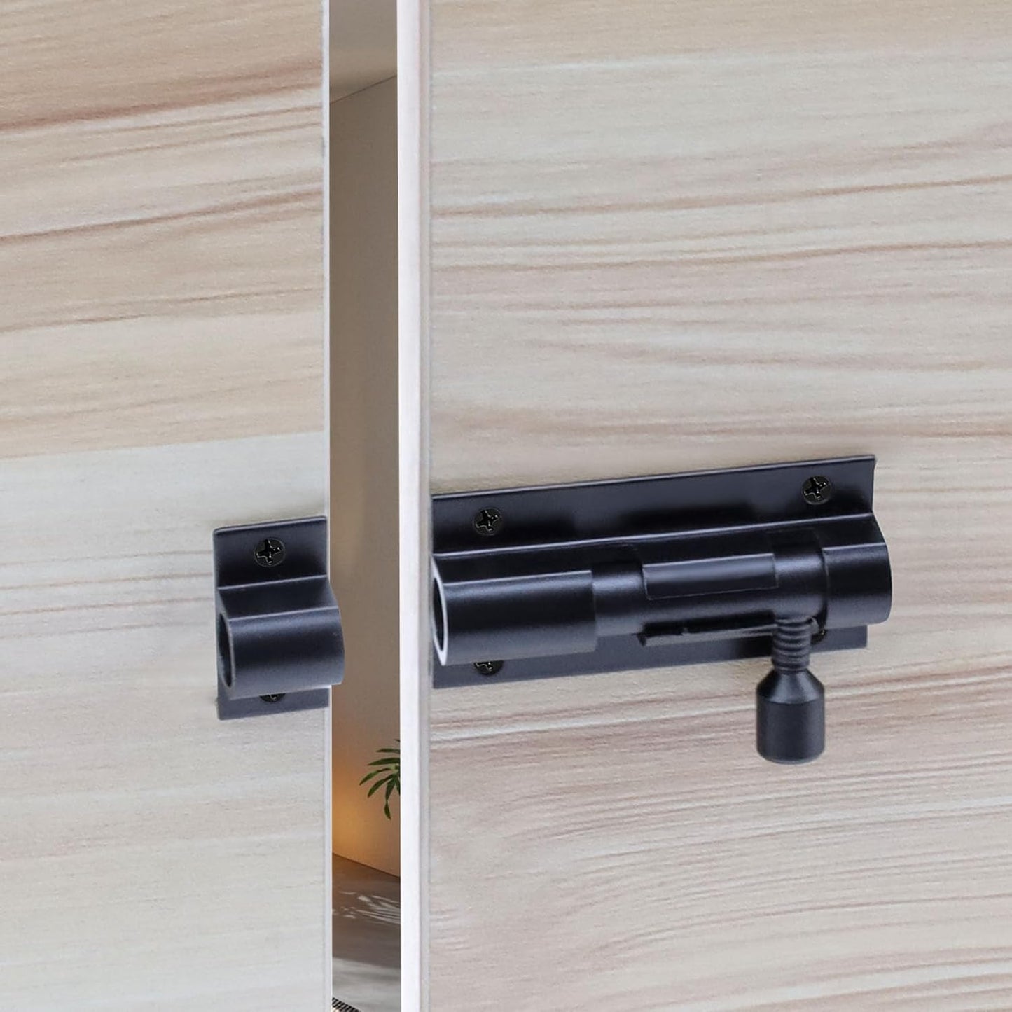 Pack of 4 Black Aluminum Alloy Barrel Bolt Locks - 2 Inch Door Latch Security Sliding Locks with Screws by MIRONEY