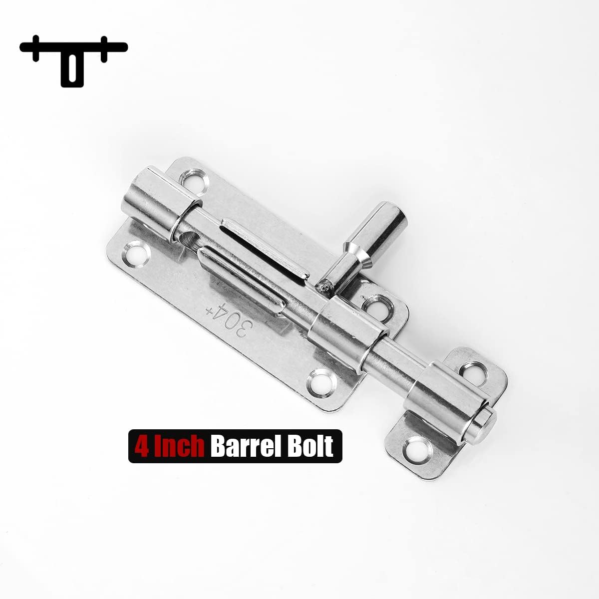 Pack of 4 JQK Door Security Slide Latch Lock Barrel Bolt, 304 Stainless Steel Sliding Gate Latches with Padlock Hole - WildKart