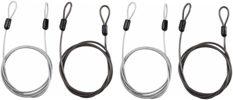 Pack of 4 Kopida 3.3FT 2mm Braided Steel Coated Security Cable Locks for Luggage, Outdoor Travel Safety Wire Rope Double Loop