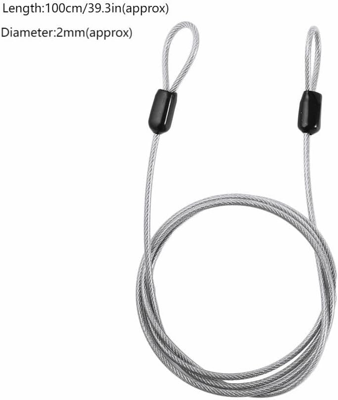 Pack of 4 Kopida 3.3FT 2mm Braided Steel Coated Security Cable Locks for Luggage, Outdoor Travel Safety Wire Rope Double Loop