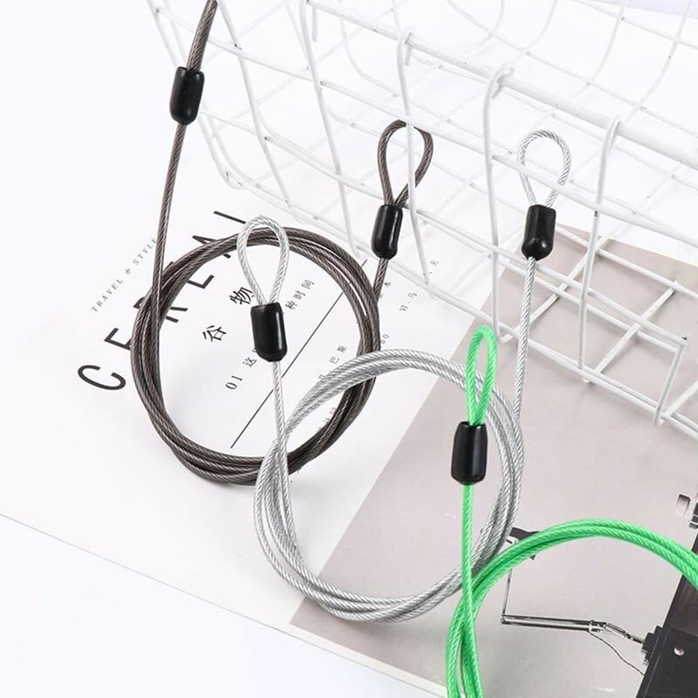 Pack of 4 Kopida 3.3FT 2mm Braided Steel Coated Security Cable Locks for Luggage, Outdoor Travel Safety Wire Rope Double Loop