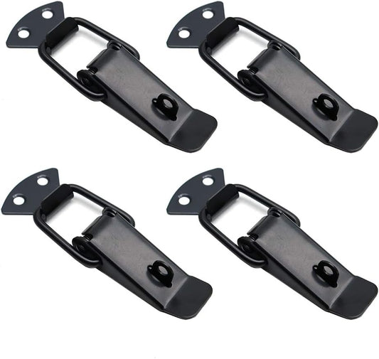 Pack of 4 Rannb Large Stainless Steel Toggle Latch Hasp Latch with Spring Loaded Mechanism and Padlock Hole