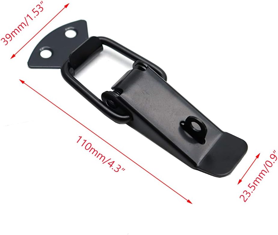 Pack of 4 Rannb Large Stainless Steel Toggle Latch Hasp Latch with Spring Loaded Mechanism and Padlock Hole