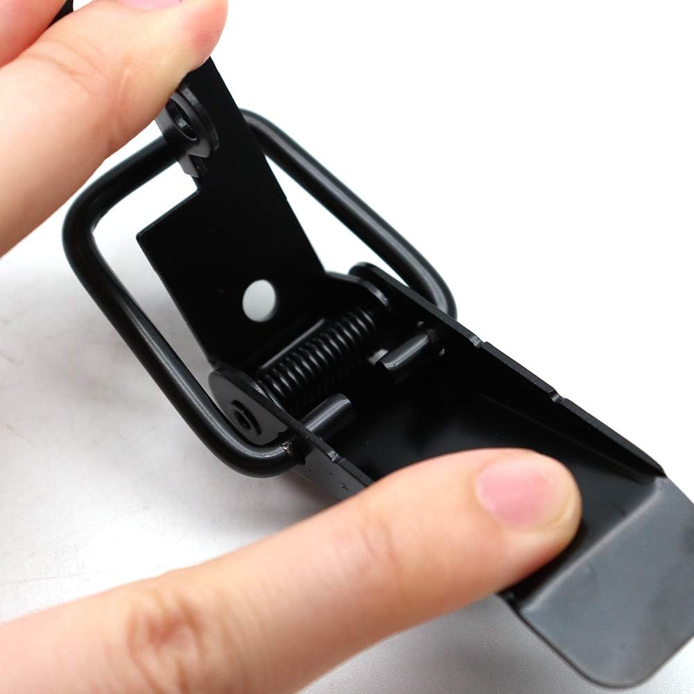 Pack of 4 Rannb Large Stainless Steel Toggle Latch Hasp Latch with Spring Loaded Mechanism and Padlock Hole