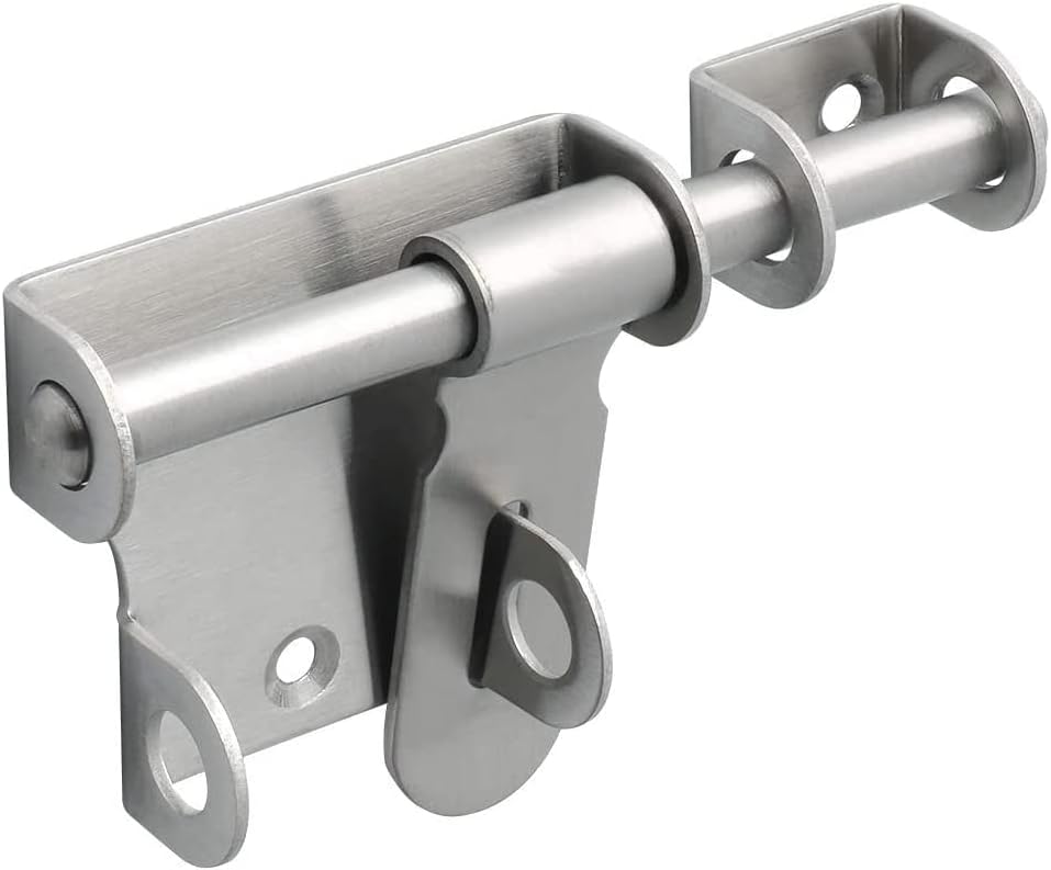Pack of 4 Stainless Steel Heavy Duty Sliding Bolt Gate Latch with Padlock Hole