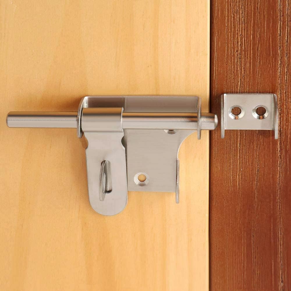 Pack of 4 Stainless Steel Heavy Duty Sliding Bolt Gate Latch with Padlock Hole