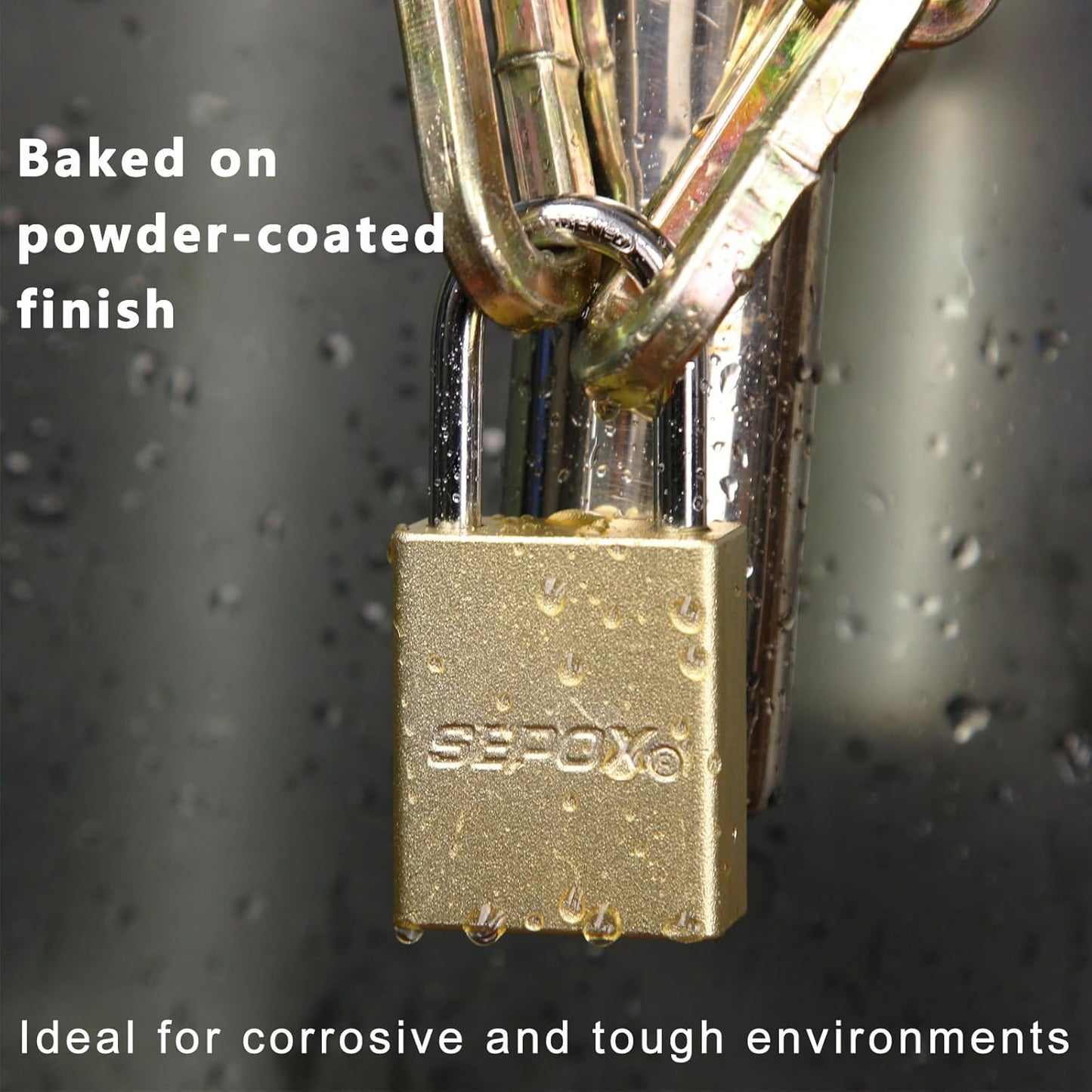 Pack of 5 SEPOX 1.5" Heavy-Duty Outdoor Padlock Set with Key-Alike Brass Cylinder for Boat, Fishing, Marine, Fence - Waterproof Solid Aluminum Locks