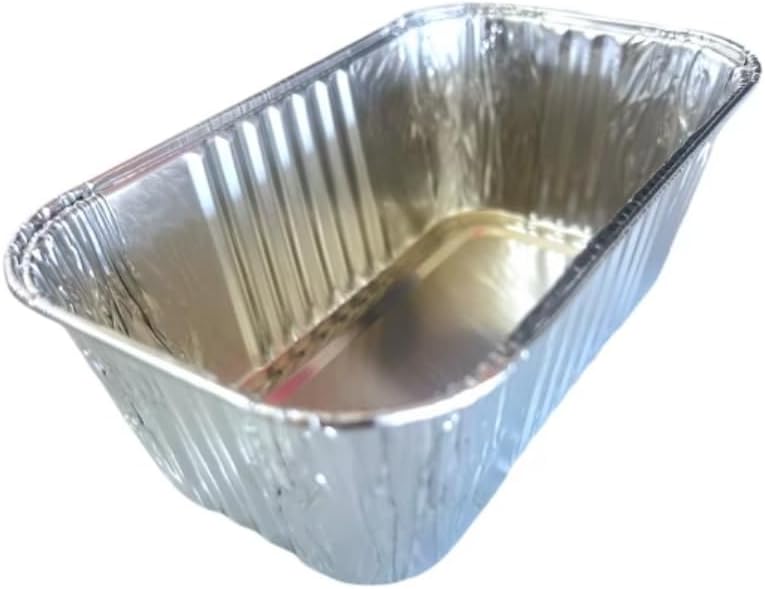 Pack of 50 ProPac & Seal Mini Aluminum Disposable Rectangle Loaf Pans - 1 lb. Ideal for Baking, Serving, Roasting, and More - Made in USA
