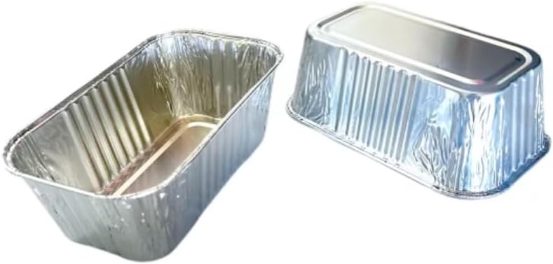 Pack of 50 ProPac & Seal Mini Aluminum Disposable Rectangle Loaf Pans - 1 lb. Ideal for Baking, Serving, Roasting, and More - Made in USA
