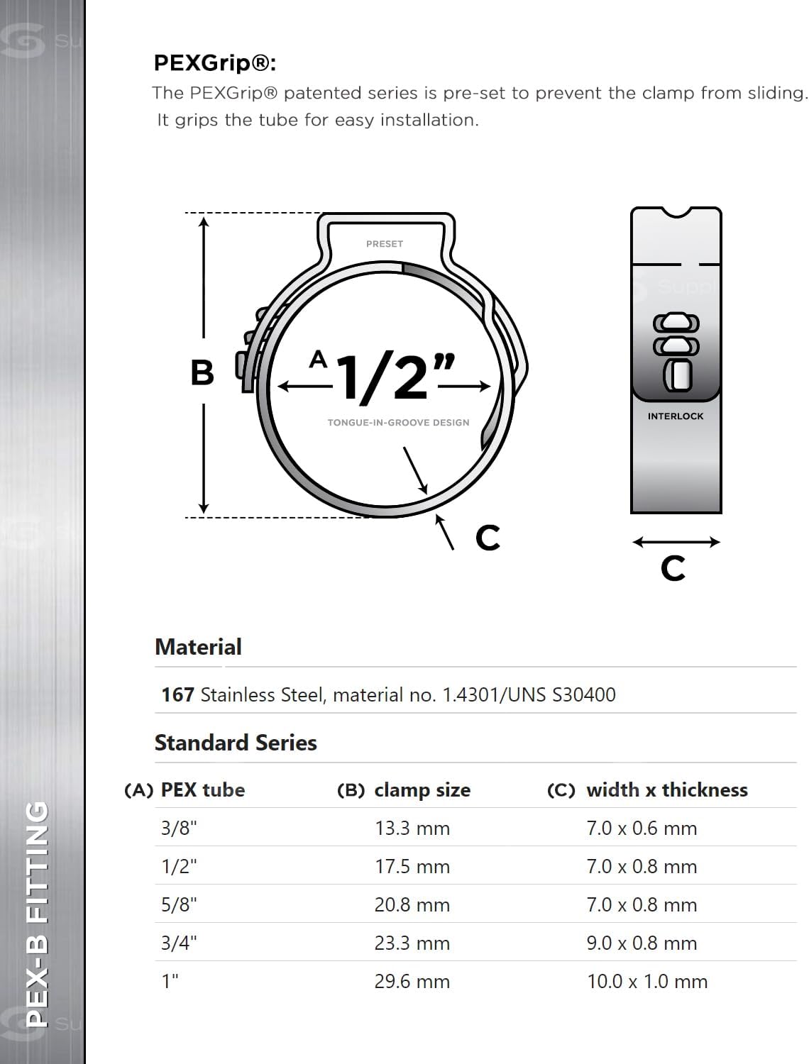 Pack of 50 Stainless Steel 1/2 Inch PEX Cinch Rings - Supply Giant Oetiker Style Pinch Clamps