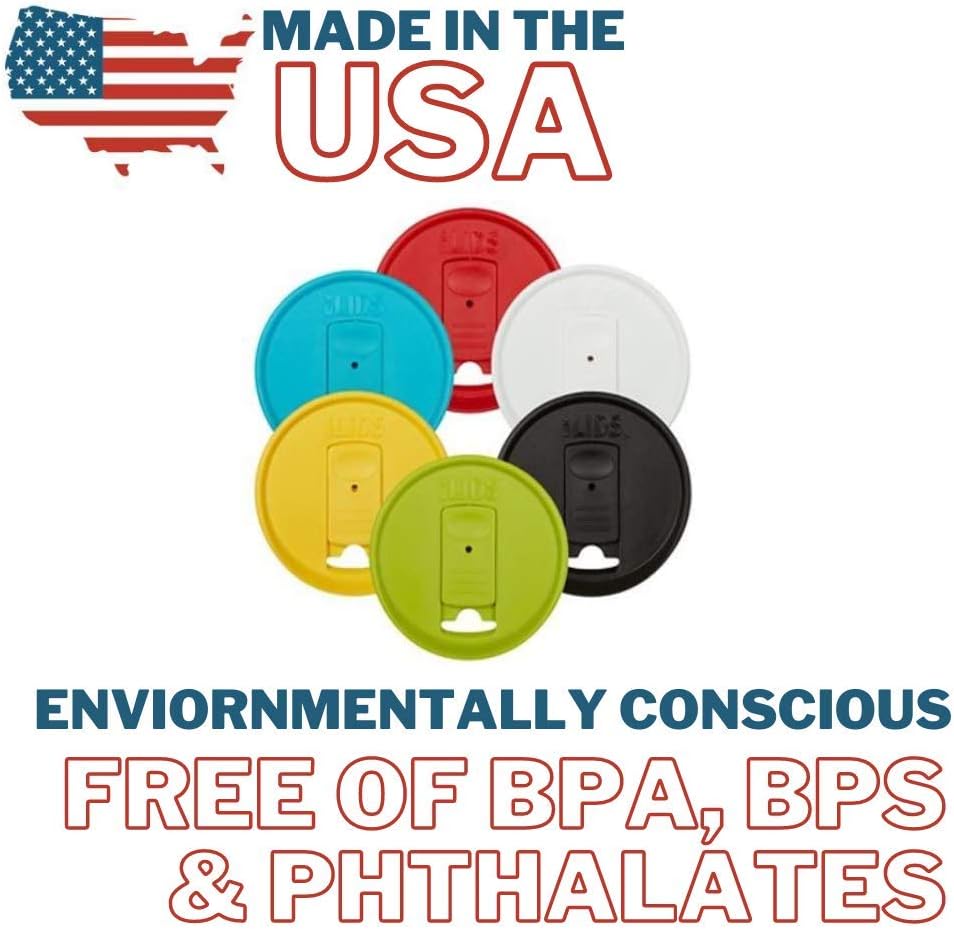 Pack of 6 iLIDS Regular Mouth Mason Jar Drink Lids in Classic Colors
