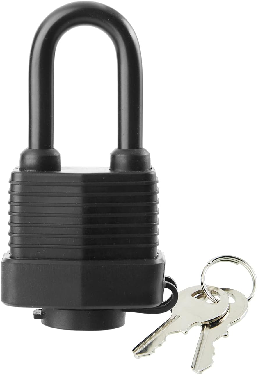 Pack of 6 SafiSwords Waterproof Laminated Steel Padlocks, Keyed Alike, 1-9/16 Inch Wide, Long Heavy Duty Locks for Outdoor Use - WildKart