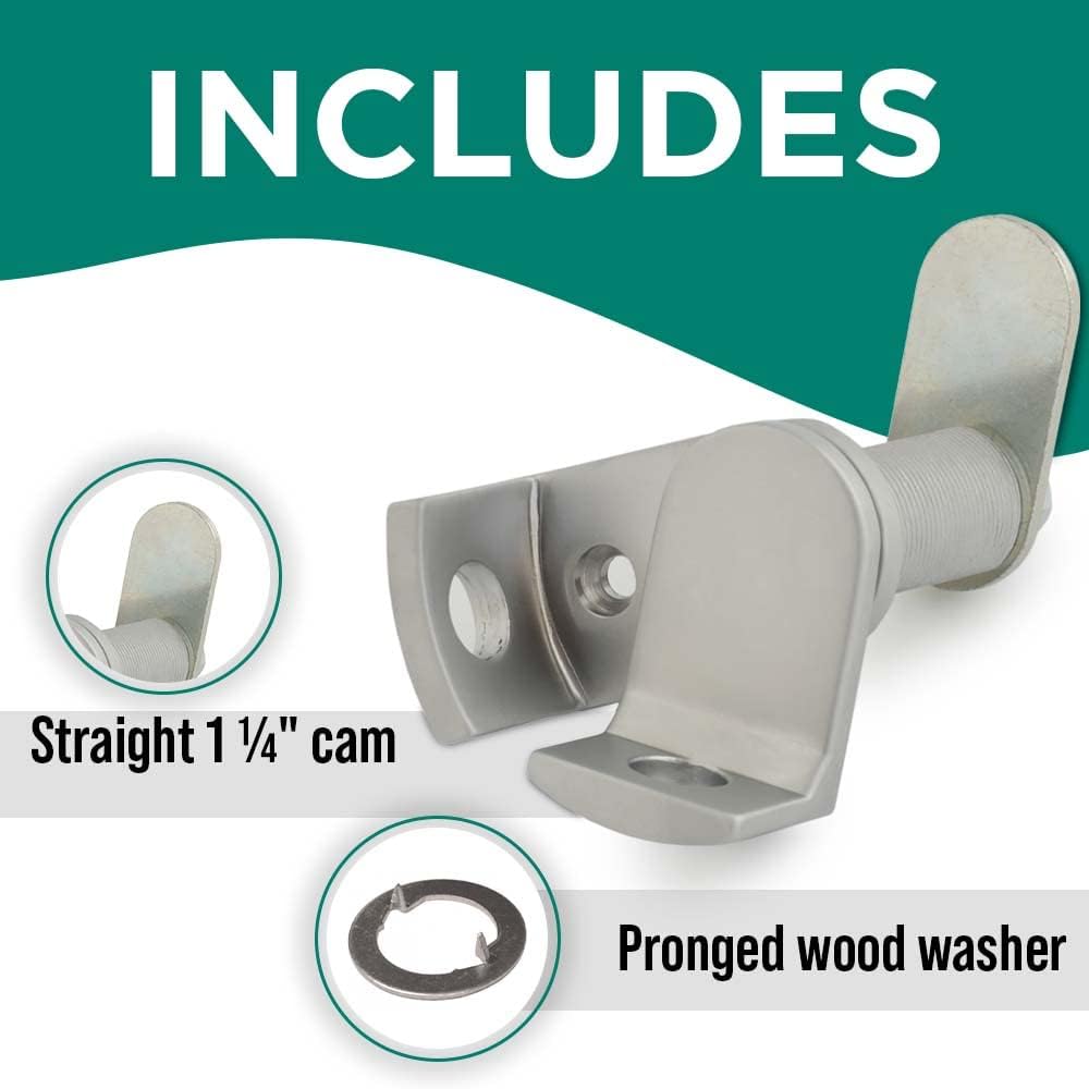 Padlockable Cam Locks for Doors & Drawers | DCP Series Satin Chrome Cabinet Locks by Olympus Lock - WildKart