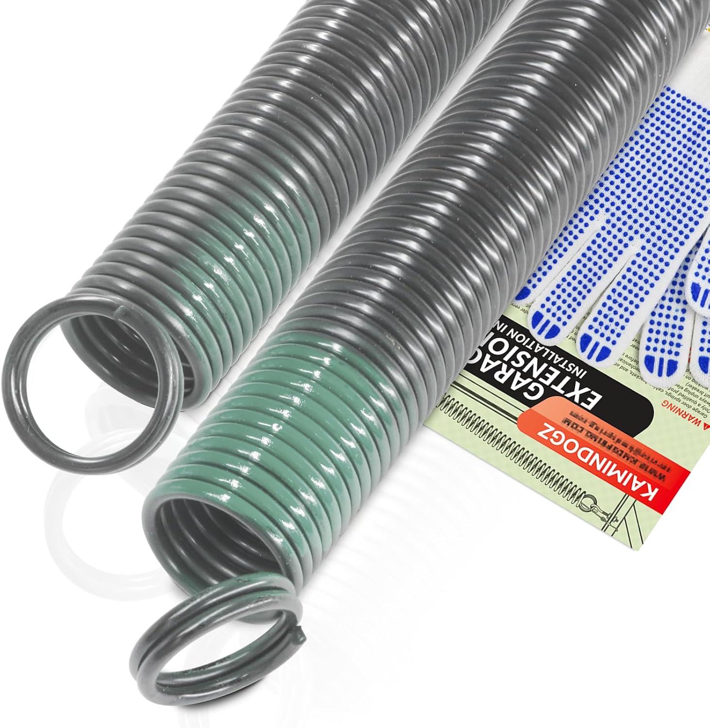 Pair of 220lb. Heavy Duty Garage Door Extension Springs - 25" Long, Double Loop Ends - High Precision Black Coated Springs for 7ft High Doors