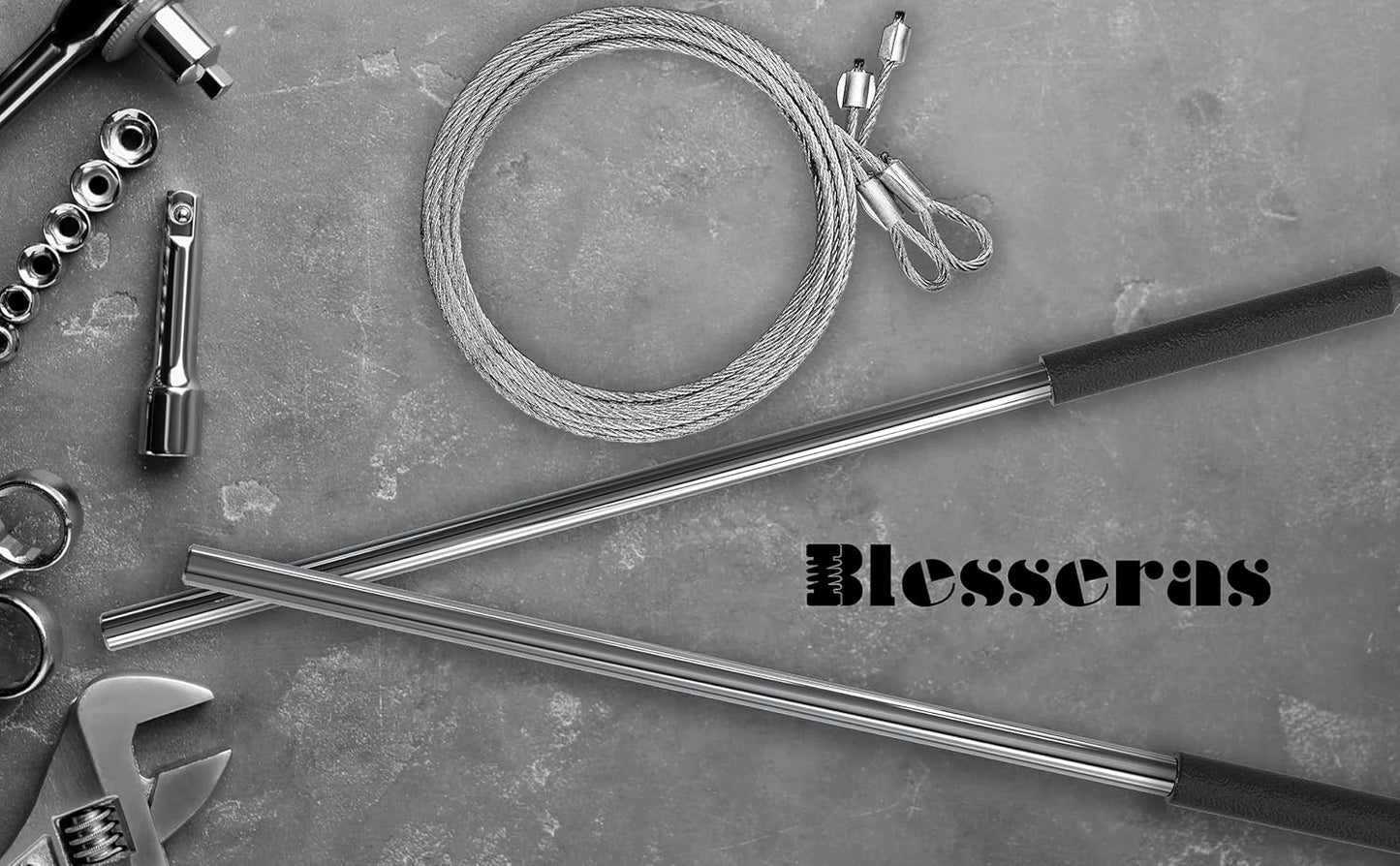 Pair of Blesseras 1/2'' x 17.2'' Garage Door Torsion Spring Winding Bars with Non-Slip Handle