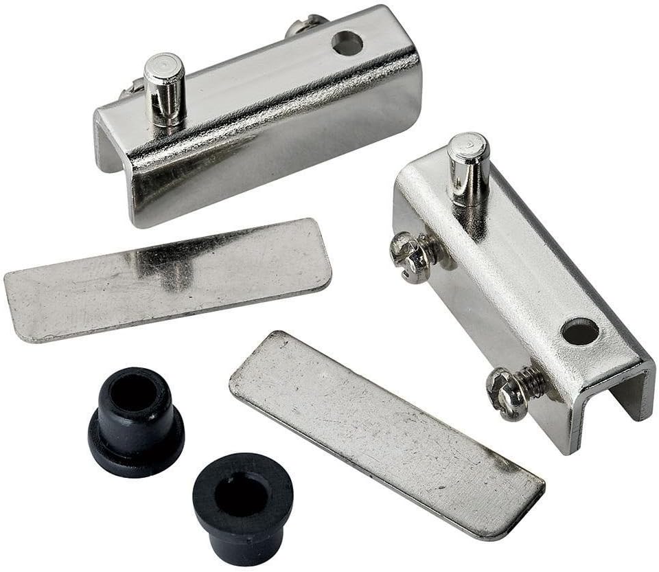 Pair of Polished Chrome Glass Door Pivot Hinges for Free Swinging Glass Doors by ROCKLER