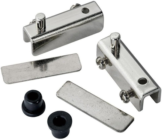 Pair of Polished Chrome Glass Door Pivot Hinges for Free Swinging Glass Doors by ROCKLER