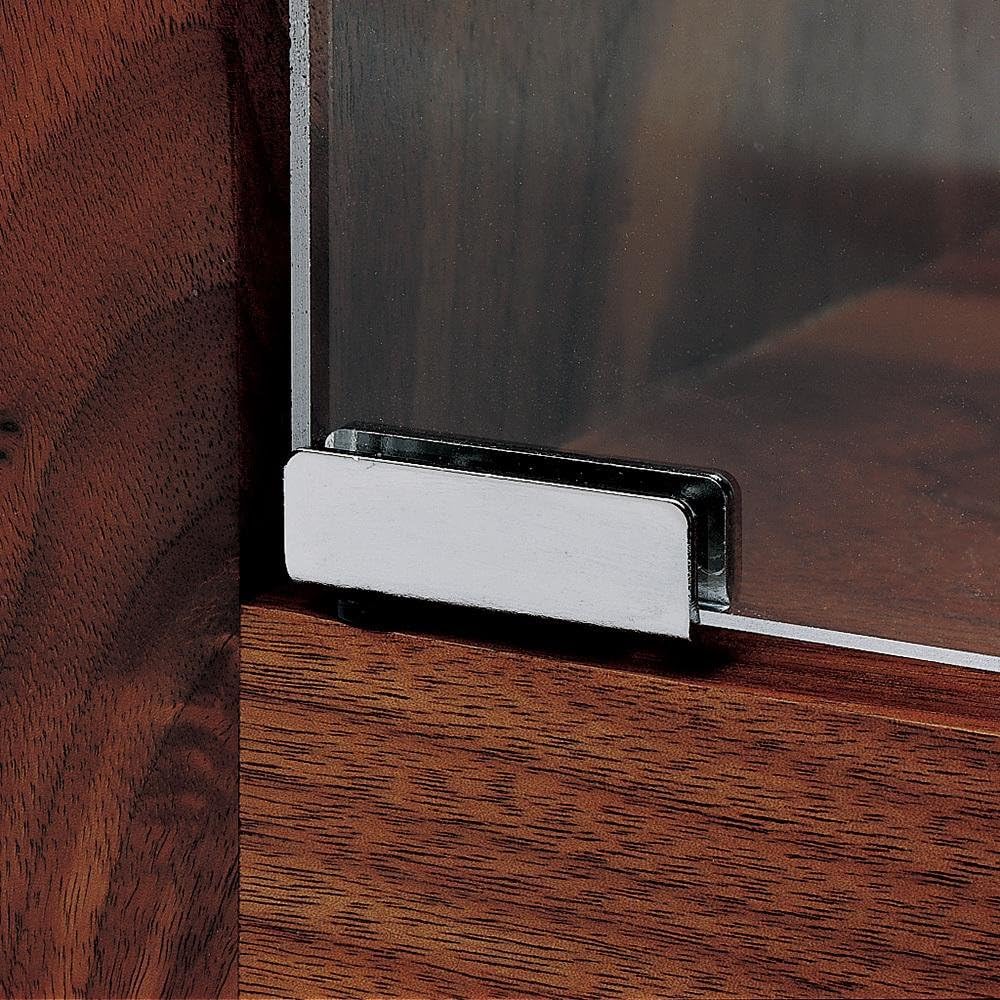 Pair of Polished Chrome Glass Door Pivot Hinges for Free Swinging Glass Doors by ROCKLER