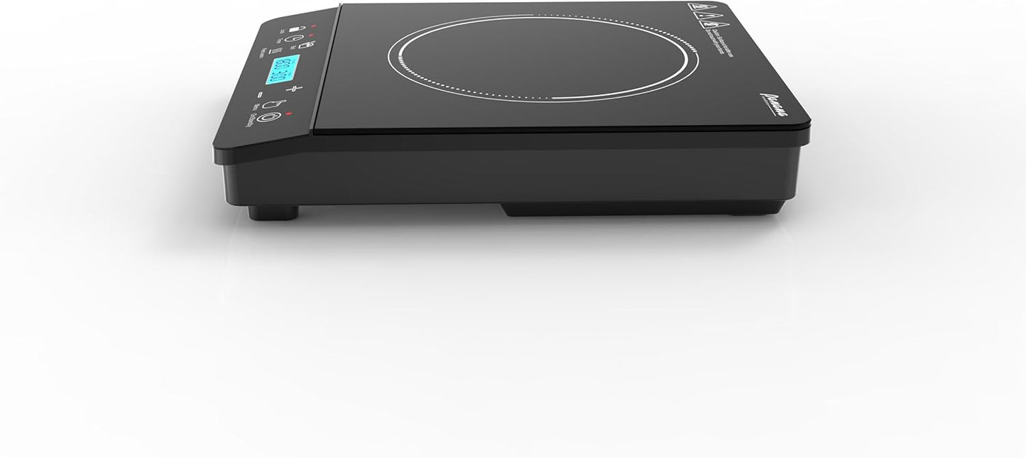 Panana Portable Induction Cooktop Burner 1800W with 10 Temp Levels and Auto-Shut-Off - Touch Panel, LED Display, Child Safety Lock - Blue LCD Screen Display 1