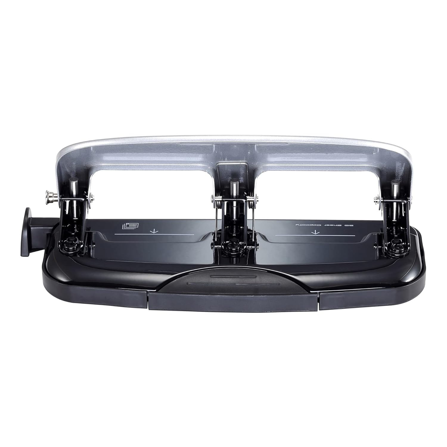 PaperPro Bostitch Office EZ Squeeze 3-Hole Punch - 20 Sheet Capacity, Easy Punching, Jam-Free Technology - Silver